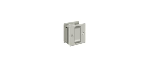 Cerradura de paso para puerta empotrada Deltana SDP25 de latón macizo, 2-1/2" x 2-3/4", acabado níquel satinado miniatura 1