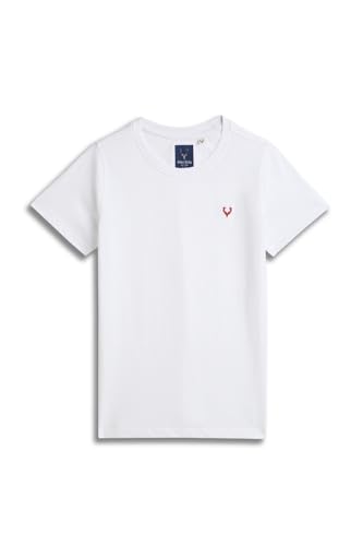 Image of Allen Solly Boys' Crew Neck T-Shirt | Stag Logo | Cotton | Regular Fit | Everyday Kids Casual Wear