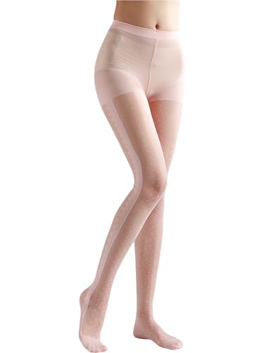 Image of Sahabowi Women Tights, Sheer High Waist Pantyhose, Vintage Control Top Stockings, Siwa7