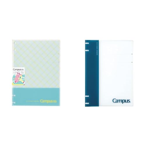【セット買い】コクヨ(KOKUYO) キャンパス ノートのように使える バインダー 限定 50周年記念 B5 2X2リング ライトブルー ル-NP704-L2-LB + ルーズリーフ B5 キャンパス ノートのように使えるバインダー 26穴 ネイビー ル-
