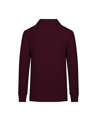 QBK Toddler to Youth Boys' School Uniform Pique Polo Shirts Kids Long Sleeve Collared Golf Shirt2