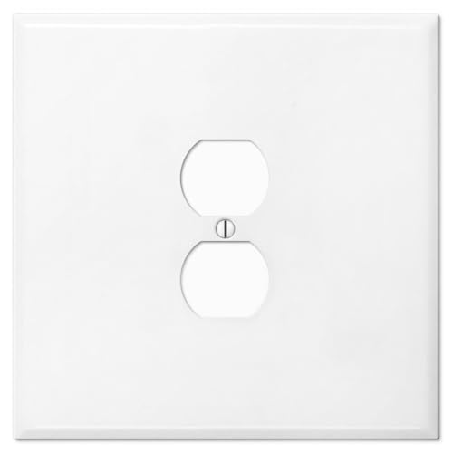 OVERSIZED JUMBO Metal Outlet Cover, 2 Gang Electrical Outlet Cover Plate (for...