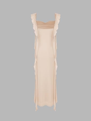 Image of CIDER Formal Dresses for Women Wedding Guest Dresses Summer Maxi Dress Sleeveless Mesh Ruffle Cocktail Dress Elegant Outfits