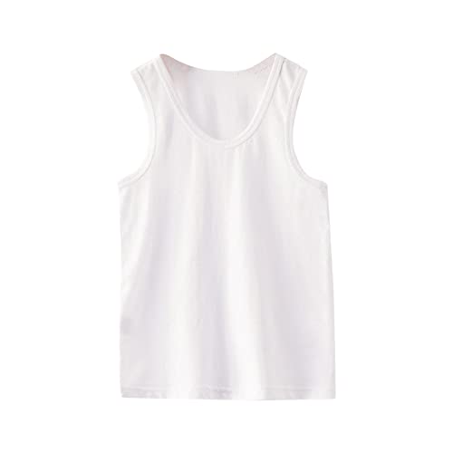 Babies, Toddlers, and Girls' Tank Top Racerback Crop Top Solid Sleeveless Sports Dance Top Dancewear Ballet Gymnastics White