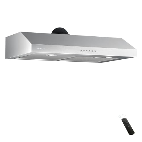 30 inch Under Cabinet Range Hood with 900 CFM, Slim Stainless Steel Vent Hood for Kitchen with 4 Speed Soft Touch Switch, Reusable Aluminum Mesh Filters, Adjustable LED Lights (ANC02-30A)