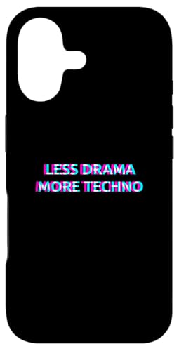 Less Drama More Techno Rave Festival 90s Raver X}zP[X iPhone 17 p