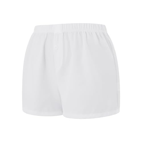 Image of Y2k Plaid Shorts Cute Baggy Ginghem Boxer Shorts for Women Checked Lounge Pajama Bottom Preppy Sleep Pj Shorts