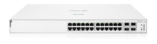 HPE Networking Instant On Switch Series 1930 24-Port Gb Smart-Managed Layer 2+ Ethernet Switch with PoE | 24x 1G | 4X SFP+ | 24x CL4 PoE 195W | US Cord (JL683A#ABA)