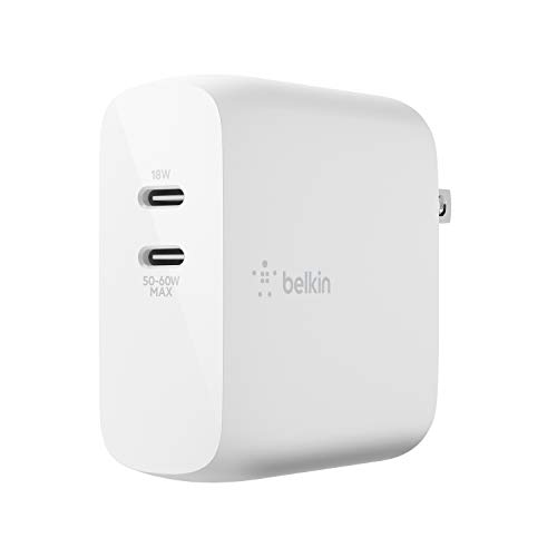 Belkin USB-PD GaN Charger 68W (Designed for USB-C iPhone Fast Charger, MacBook Pro Charger, iPad Pro, Pixel, Galaxy, More), USB-C Power Delivery (WCH003dq)