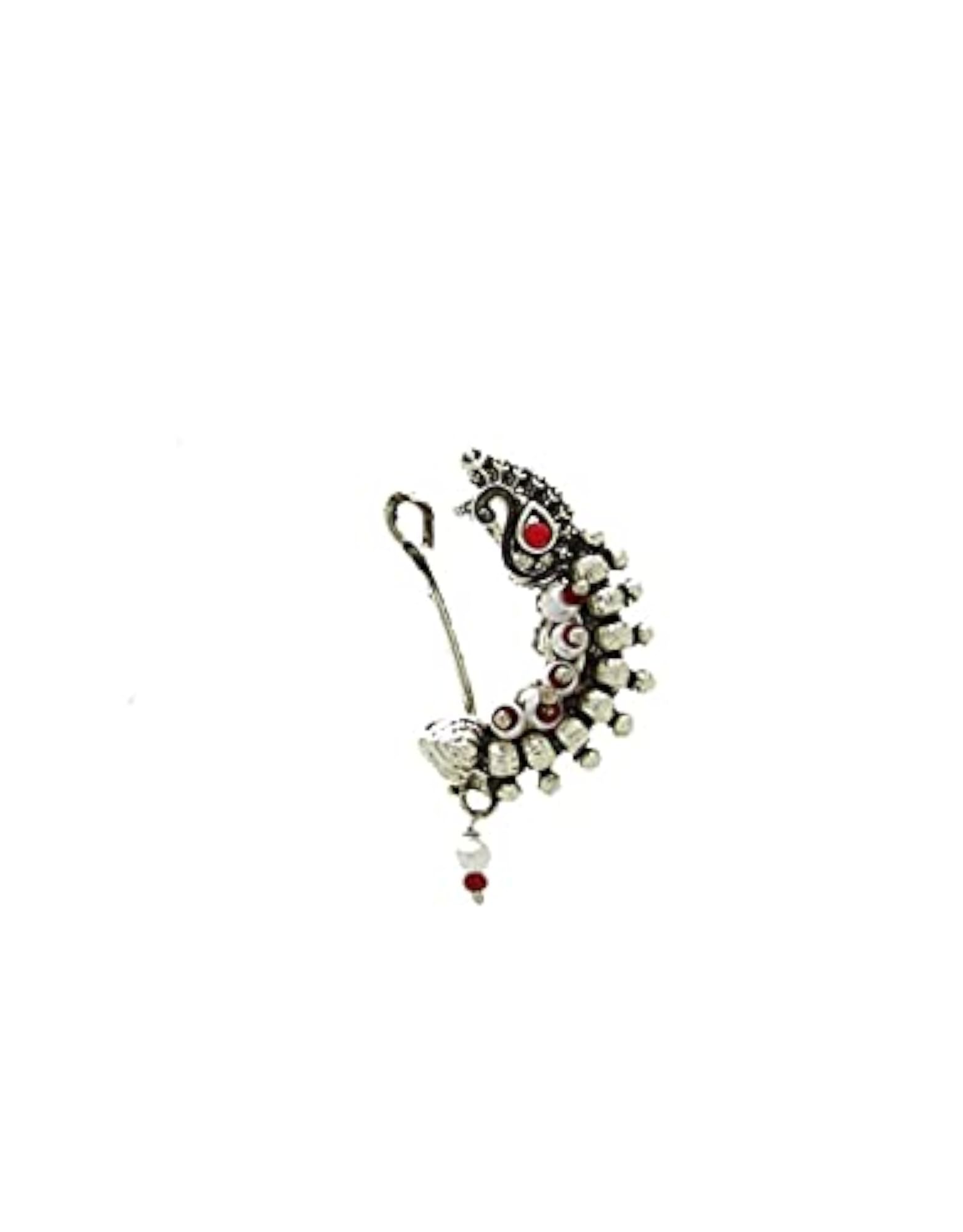 Peacock Inspired Oxidised Nath, Traditional Elegance