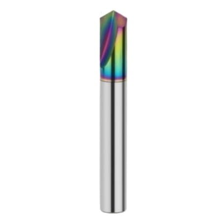 1 szt. frezy trzpieniowe z węglika spiekanego, 3-ostrzowe, fazujące, CNC do obróbki stali nierdzewnej, kąty 60°, rowek prosty(90Degree/Colorful Coating,16)