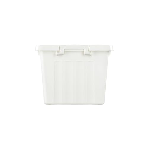 Cetomo 15L*6 Storage Boxes with Lids, Plastic Storage Box with Secure Side Latches, Stackable & Nestable Organizer for Home, Office, Moving, PP, White, 15L-6 Pack