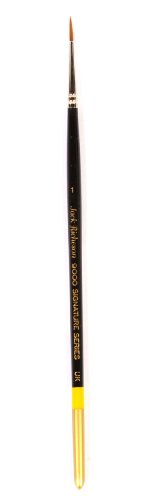 Jack Richeson 9000 Series Synthetic Short Handle Watercolor Round Brush, Size 1