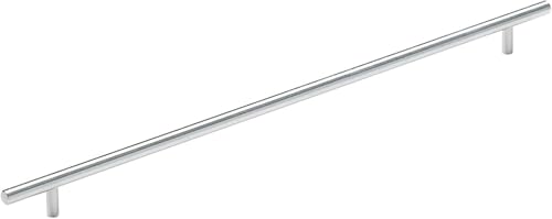 Image of Amerock 16-3 /8 inch Bar Pulls Stainless Steel Drawer Pull | 16-3 /8 inch (416mm) Center-to-Center Mounting Distance and 19-1 /2 inch Overall Length, Durable Stainless Steel Cabinet Hardware