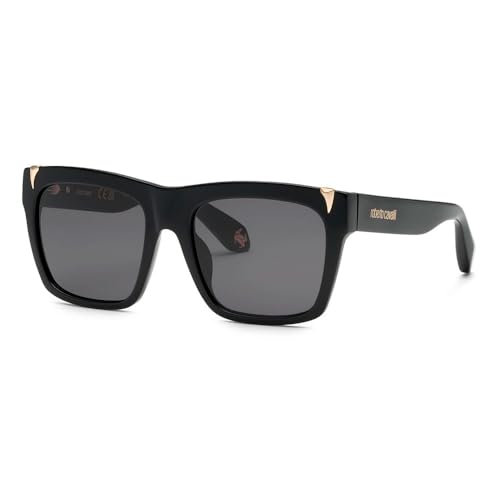 Roberto Cavalli, gafas de sol (SRC126V), color: SHINY BLACK (SMOKE), 55/19/140, (Unisex)