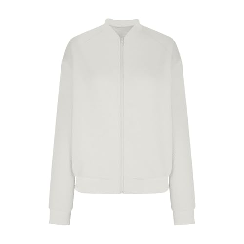 ABABC Bomber Jacket for Women Long Sleeve Zip Up Lightweight Jacket Casual Fashion Textured Fall Jackets 20254