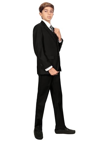 Gioberti Boy's Formal 6 Piece Suit Set, Black, Size 3T