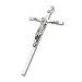 VINETEN Crucifix Wall Cross | Silver Metal Slender Catholic Crosses | Cross Wall Décor for Your Home - 8 Inch