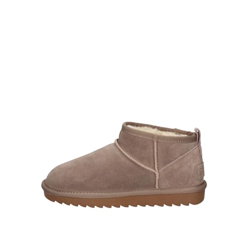 Colors of California HC.YW078 Taupe mamutini para mujer de nobuk con forro polar cuña baja, topo, 36 EU