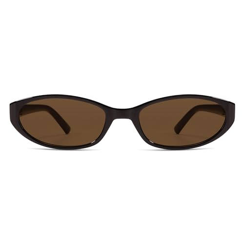 Image of Retro Oval Sunglasses Womens Mens Y2k Trendy Cateye Shades AR82299 | Narrow Round Cute Sunnies,90s 2000s Cool Skinny Frame