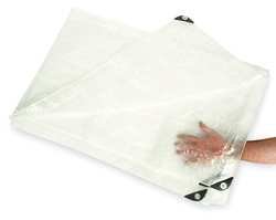 2ZJ51 Clear PolyTarp 3.5oz, 7 Ft 4 in x 9 Ft 6 in (1, Clear)