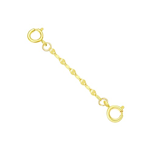 Image of 10k 14k Real Gold 1 inch /1.5 inch /2 inch /2.5 inch /3 inch /4 inch /5 inch Necklace Extender, Necklace Bracelet Extender Chain, Durable Gold Extender Chain, Adjustable Extension Chain for Necklace Bracelet Anklet