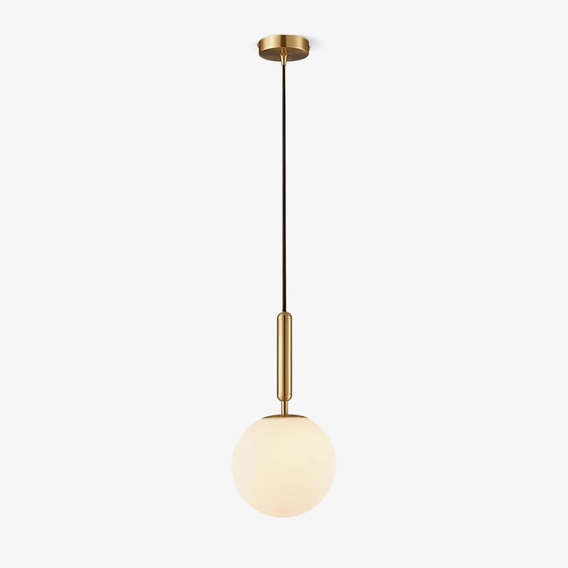 Image of Chandni Decor Pendant Light with Globe Glass Shade, White and Gold Single Pendant Lighting for Dining Room, Living Room, Bedroom (Bulb not Included)
