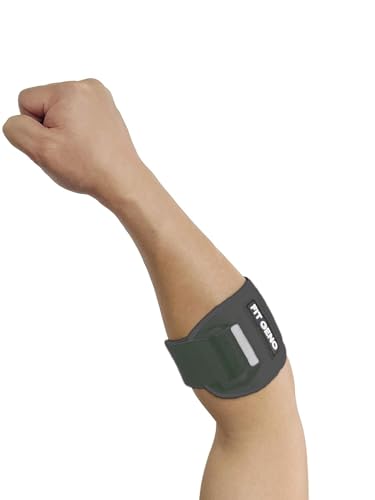 Fit Geno Elbow Brace for Tennis & Golfer's Elbow: Forearm 10''-15.5'', 1 Pack, Black