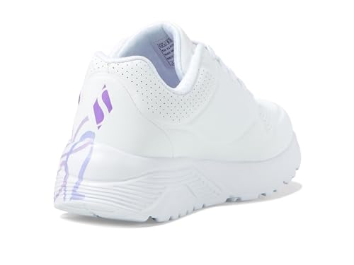 Skechers Kids Girls Uno Lite-Spread The Love Sneaker, White/Light Purple, 13, Little Kid - image 6