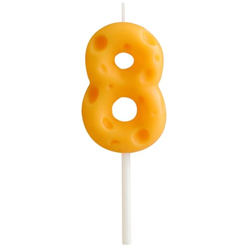 Yiran Cheese Birthday Number 8 Candles, 1.77inch Mini Birthday Candle Cake Topper, 8th Cheese Birthday Cake Decorations Boys Girls, Birthday Party Baby Shower Anniversary Celebration Supplies