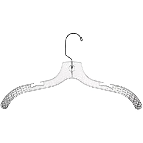 12 Pack - Heavy Weight 17" Clear Crystal Plastic Cloth Hangers - 12 Pack Suit or Coat Swivel Hook Hanger (Clear Hanger) Cover