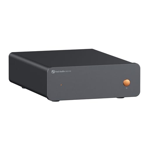 Fosi Audio Box X5 Preamplificador de Fono, Mini Preamplificador de Audio Doméstico para Tocadiscos de Cartucho MM y MC, Tocadiscos Fonográfico, Altavoces Activos con Ganancia Ajustable de 4 Niveles