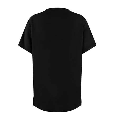 Image of FONMA Scrub Tops Women Plus Size Stretchy V-Neck Scrub Shirts with 4 Pockets Breathable Short Sleeve Nurse Uniforms