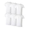 Hanes Mens Undershirt Packs, Stay-Tucked Soft Cotton Undershirts, Best Undershirts for Men, White/Black/Asstd Multipacks - White - 6 Pack XX-Large