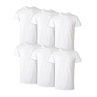 Hanes Mens Undershirt Packs, Stay-Tucked Soft Cotton Undershirts, Best Undershirts for Men, White/Black/Asstd Multipacks - White - 6 Pack XX-Large