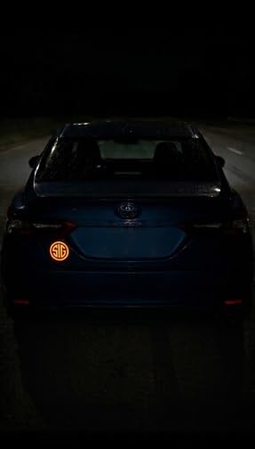 Image of SIG Decal - (Orange Reflective, 2 x 2 Inches) - Vinyl Car Bumper Sticker, Gun, Truck, Window, Motorcycle, Helmet, Bumper, Laptop