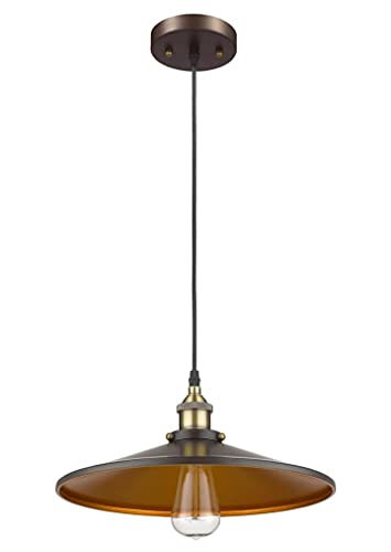 Mylights Retro Rustik Metal Mat Siyah İçi Altın Sarkıt Avize 40 Cm En