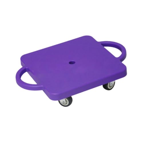 Menolana Indoor Scooter Board with Handles Sitting Scooter Motor Skills 11.8 Inches with Casters for Park Playground Gym Home Backyard, Violet