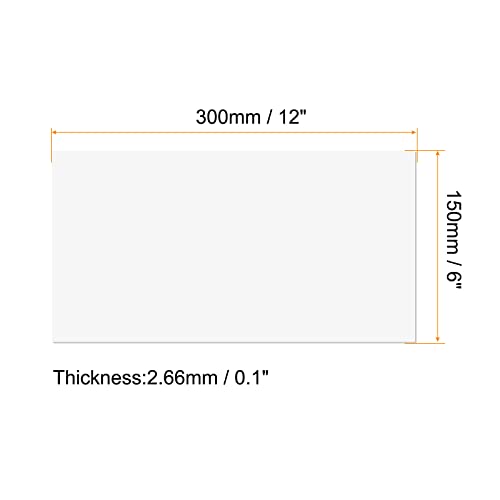 Image of MECCANIXITY PMMA Acrylic Sheets Colored Non Transparent 12 x 6 Inch White for Glass, DIY, Painting, Art Craft