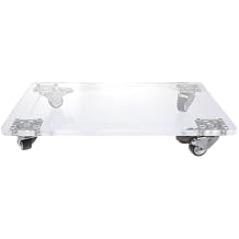 Mikikit Square Plant Container Holder Tray 11.81X7.87X1.77 Inch Moveable Flowerpot Tray with Quiet Wheels Indoor Outdoor Gardening Plant Pot Accessories