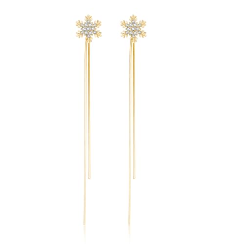Pendientes de plata con copo de nieve para looks diarios y fiestas
