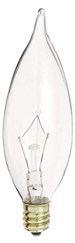 Kor K21150-12 Pack Of 12) 15 Watt Clear Candelabra Base (E12) Flame Tip 120V Decorative Dimmable Chandelier Lights Bulbs thumb #4