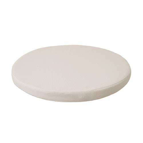 LOLAhome Cojín Silla Redondo Beige de algodón y poliéster de Ø 39x3cm