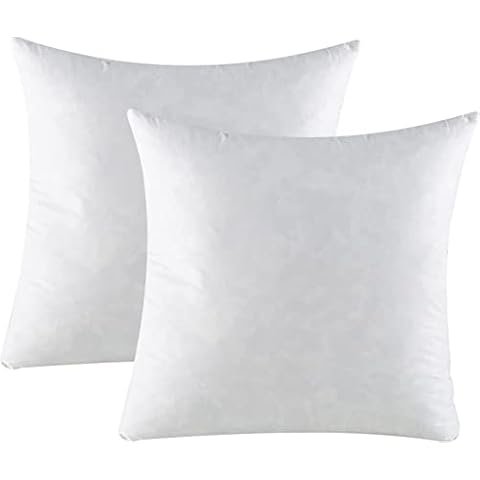 Duck Feather Cushion Inserts 60cm x 60cm (24” x 24”) -Set of 2 Non-Allergenic Feather Cushion Pads - Double Stitched Seams - Sofa Cushion - Feather Filling (pack of 2,24" x 24" | 60cm x 60cm)) Cover