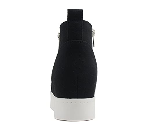 Image of Soda Taylor Hidden Wedge Sole Booties Ankle Heels Sneaker Shoes Side Zipper