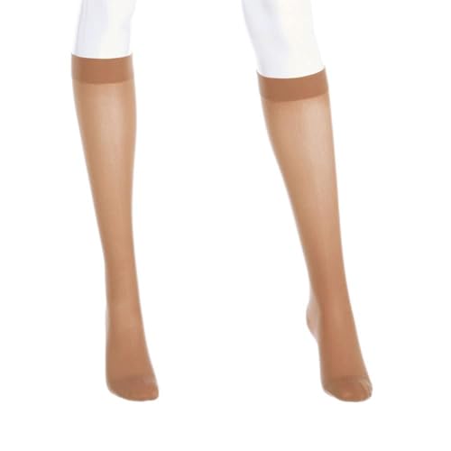 medi Assure, 20-30 mmHg – Closed Toe, Knee High Compression Stockings, Semi-Transparent Hosiery, Medium, Beige