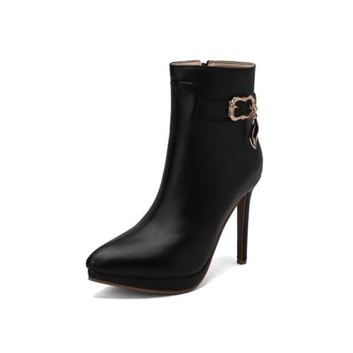 Bottines pour Femmes Confortables à Talon 11CM et Zip Latéral