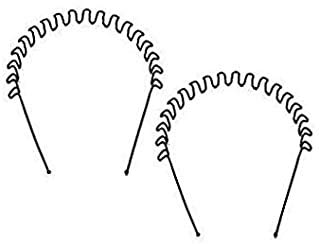 Image of Zigzag Wave Black Metal Unisex Hairband Pack of 2