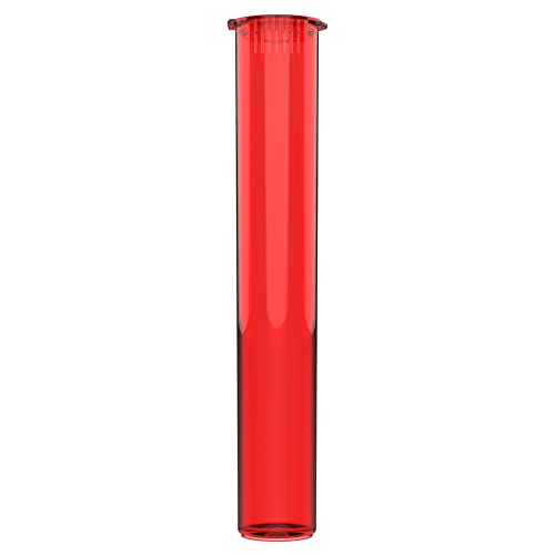 Image of 116mm CR Plastic Packaging Pop Top Tubes - Child Resistant Travel Holder Vial Containers - 500 Qty (Translucent Red)