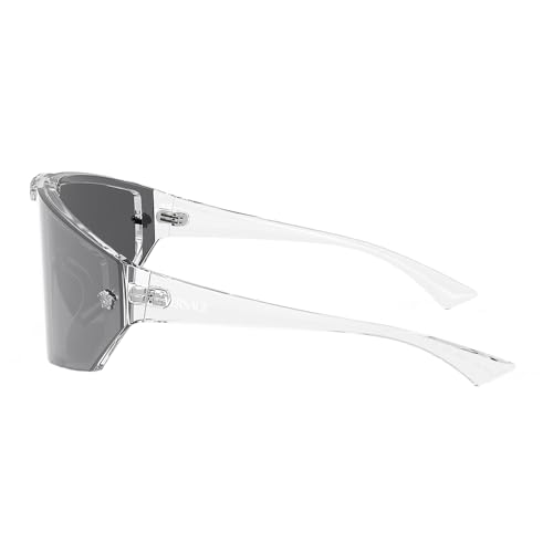 Versace VE 4461 148/6V Crystal Plastic Shield Sunglasses Grey Mirror Lens3